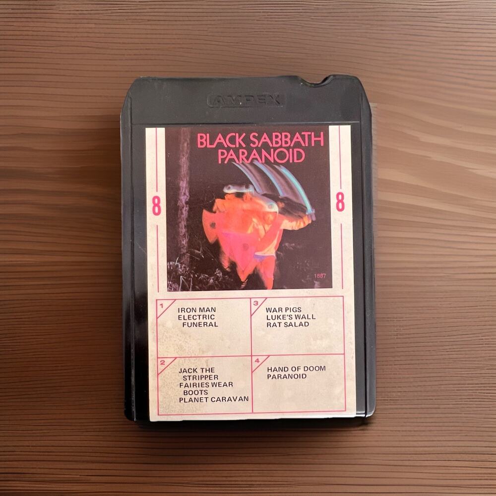 Vintage Black Sabbath "Paranoid" 8 Track | Ozzy Osbourne Tape Cartridge